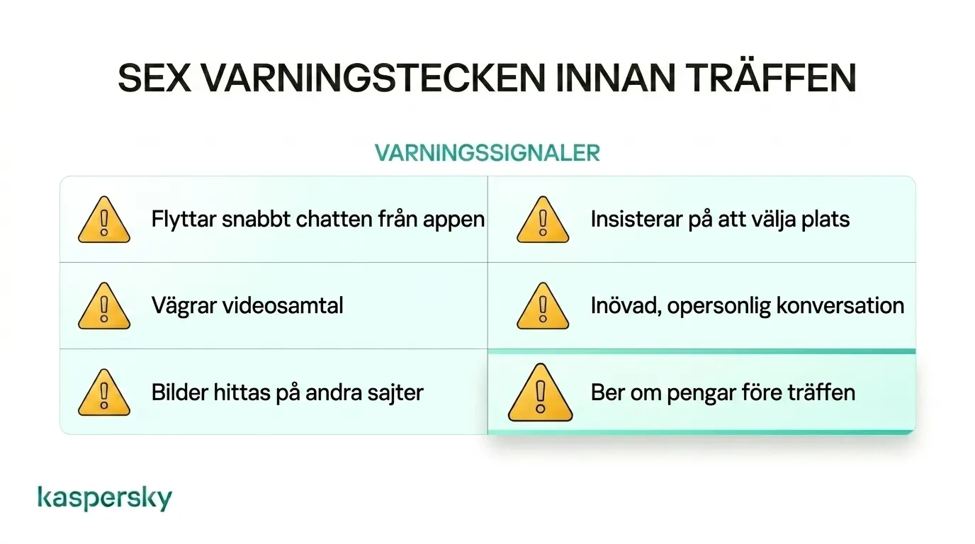Viktiga varningssignaler på en potentiell hookup- eller dejtingsvindel