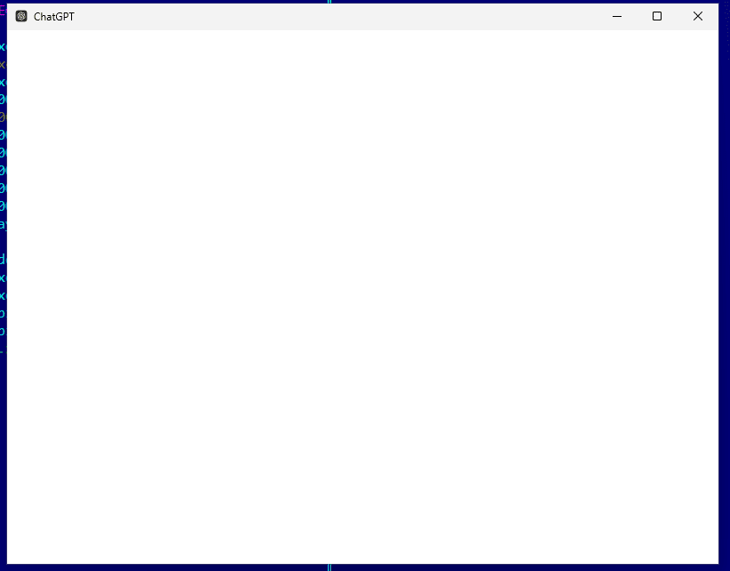 A blank screen displayed by fake application