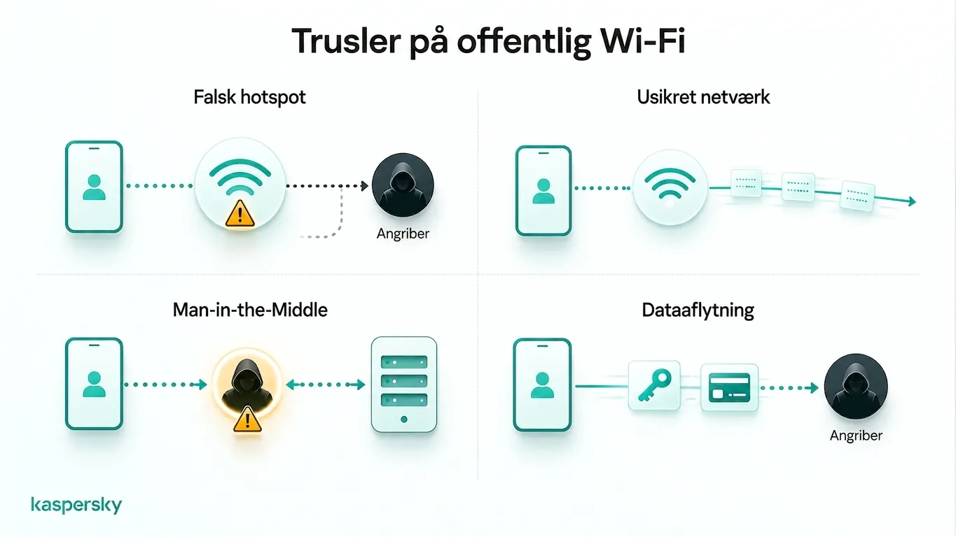 Almindelige offentlige Wi‑Fi‑sikkerhedsrisici ved streaming af FIFA VM