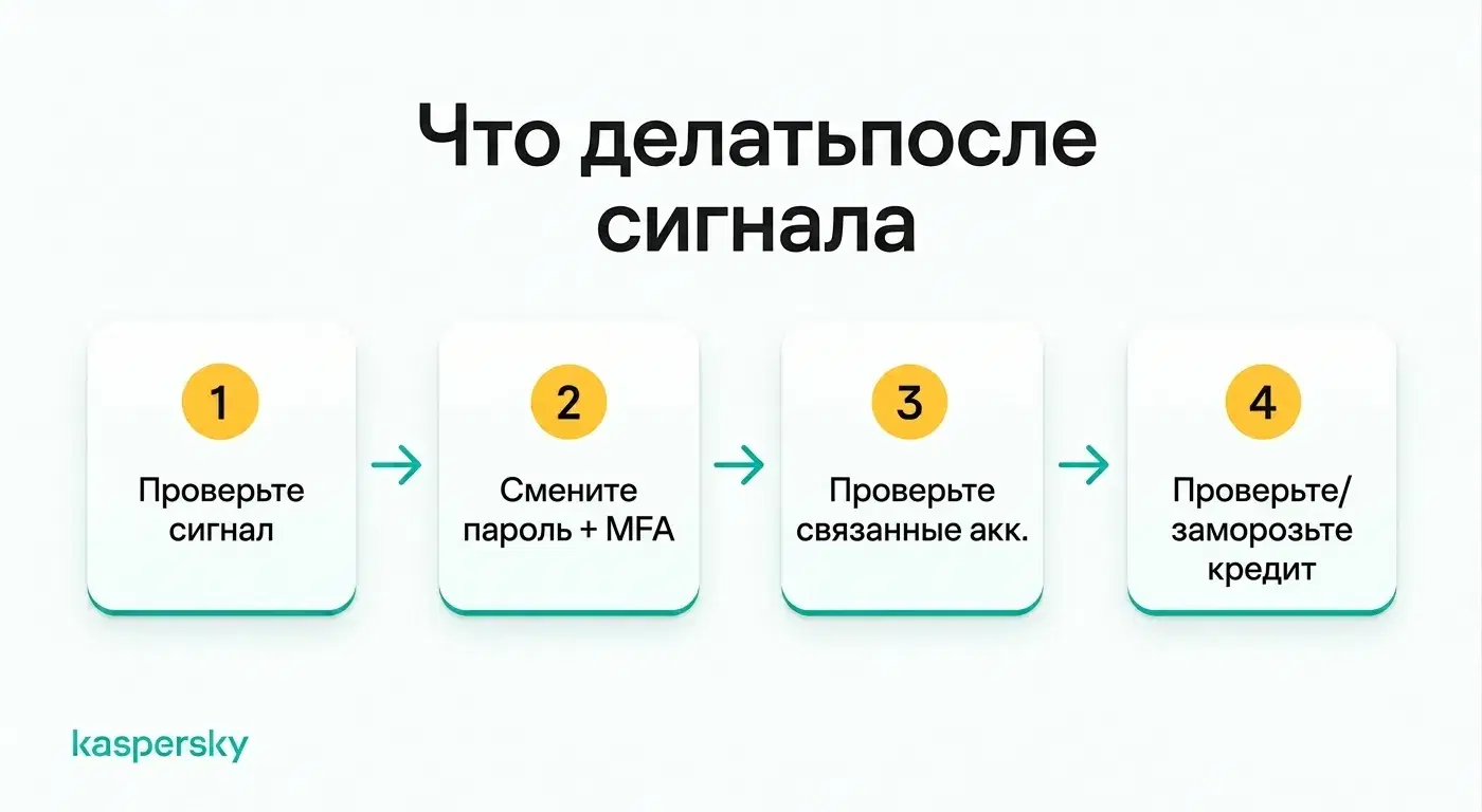 Четыре шага после оповещения о возможной краже личности — от проверки факта до анализа кредитной истории