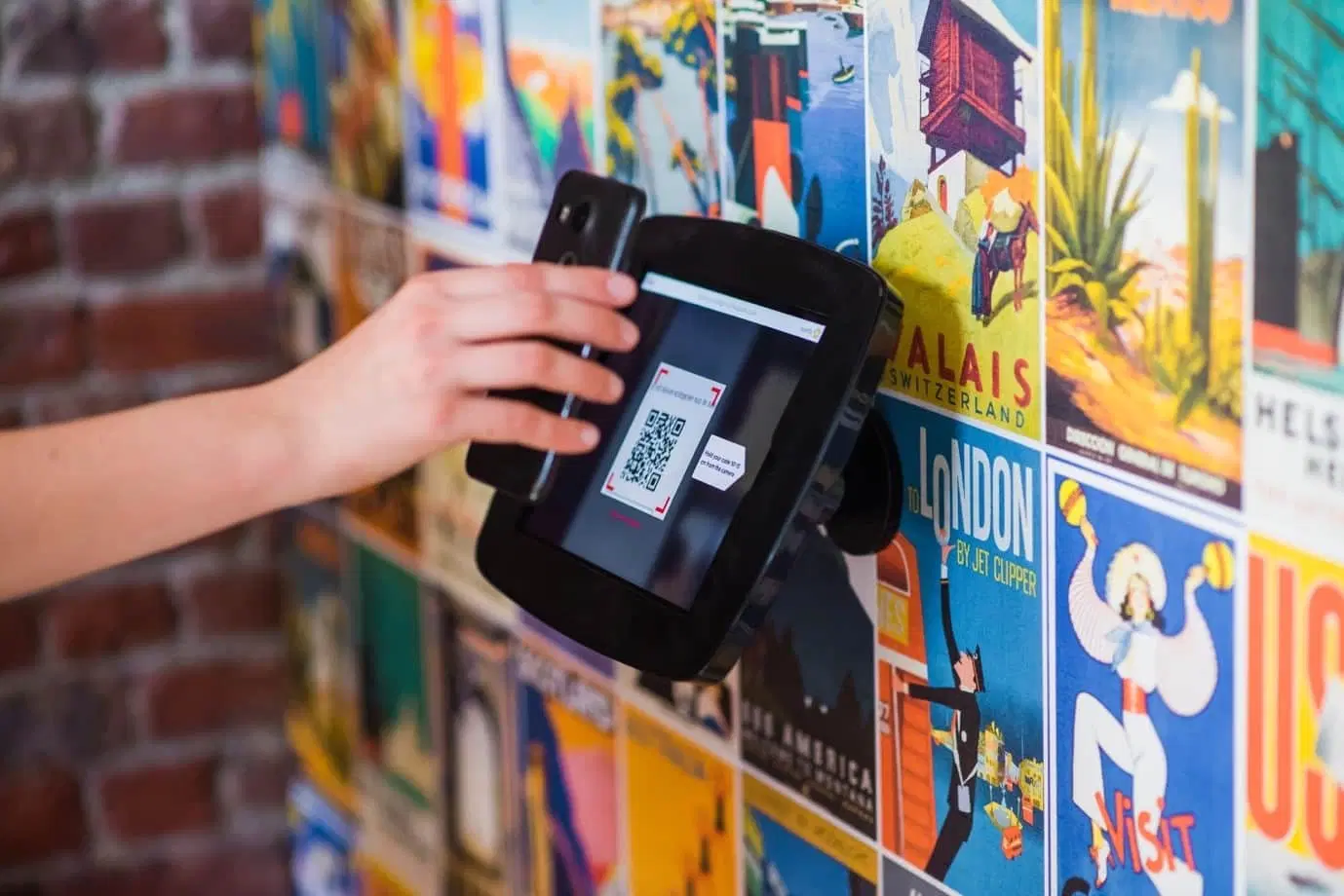 Pagando con un código QR