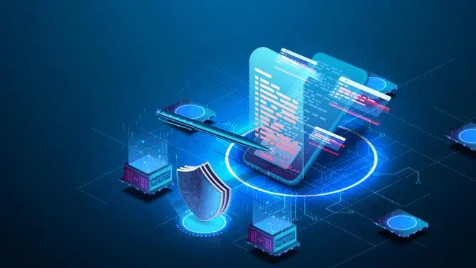 Digitale Grafik eines Smart Contract.