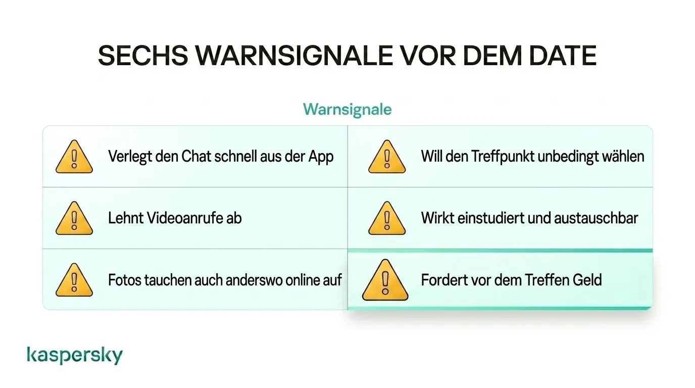 Wichtige Warnsignale für einen möglichen Hookup- oder Dating-Betrug