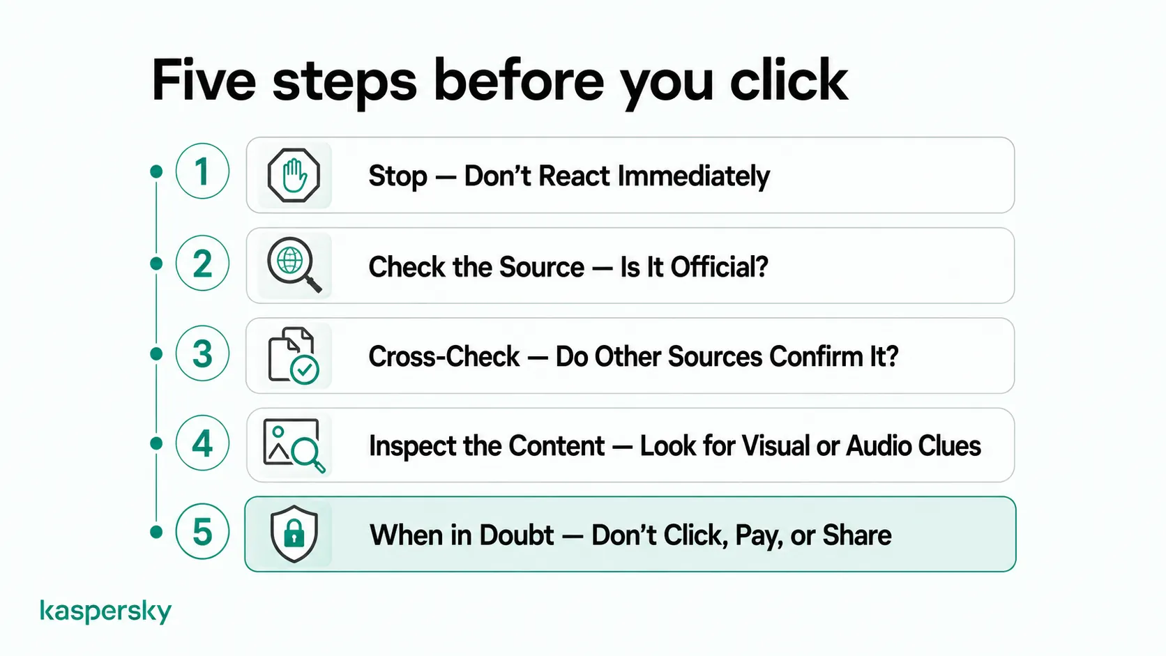 Five-step checklist for verifying suspicious content before clicking