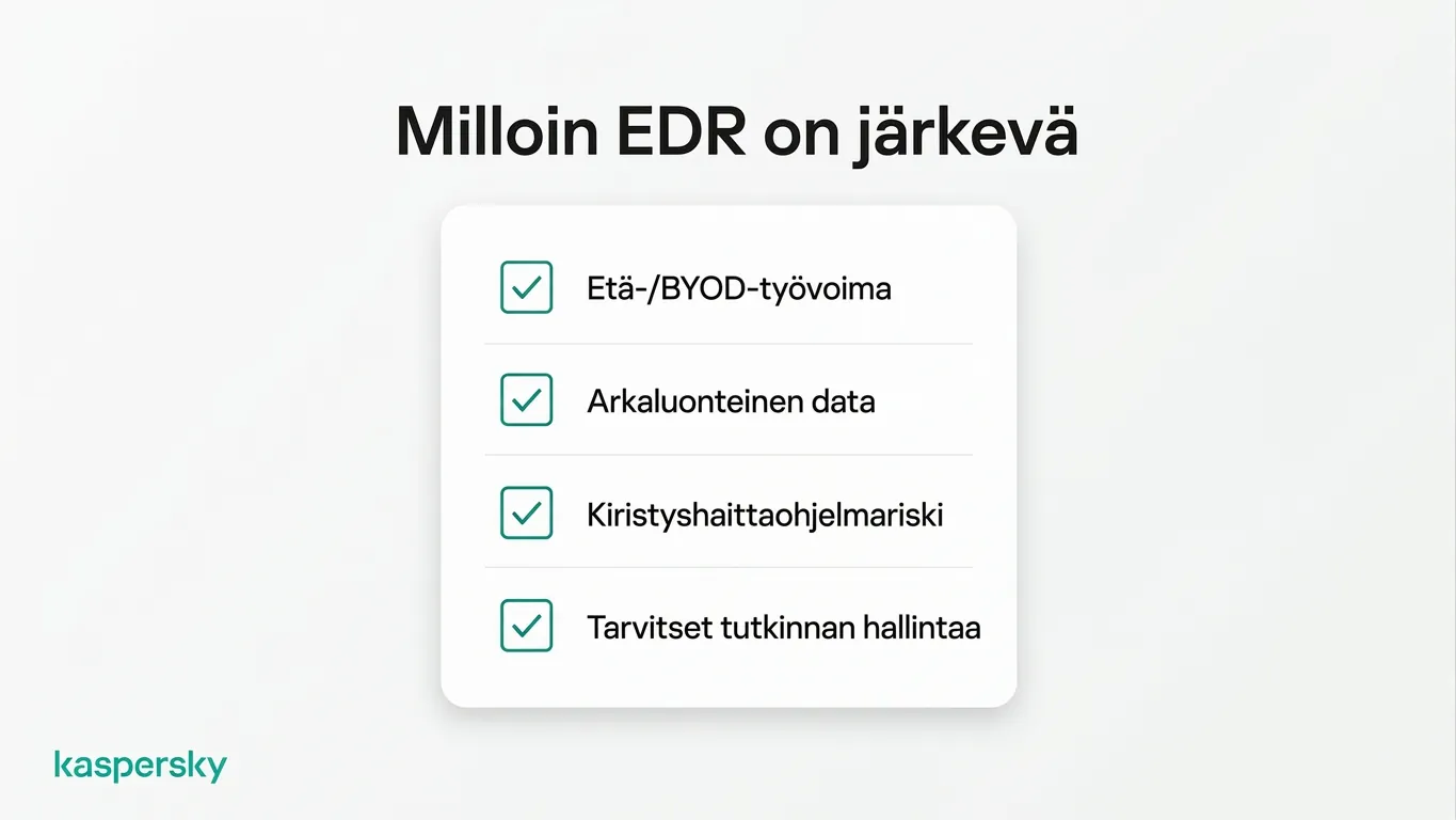 Milloin EDR on järkevä valinta pienyritykselle, mukaan lukien etätyö, arkaluonteiset tiedot ja kiristyshaittaohjelma- altistus