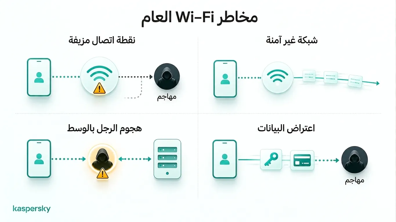 المخاطر الشائعة لشبكات الواي فاي العامة أثناء بث كأس العالم