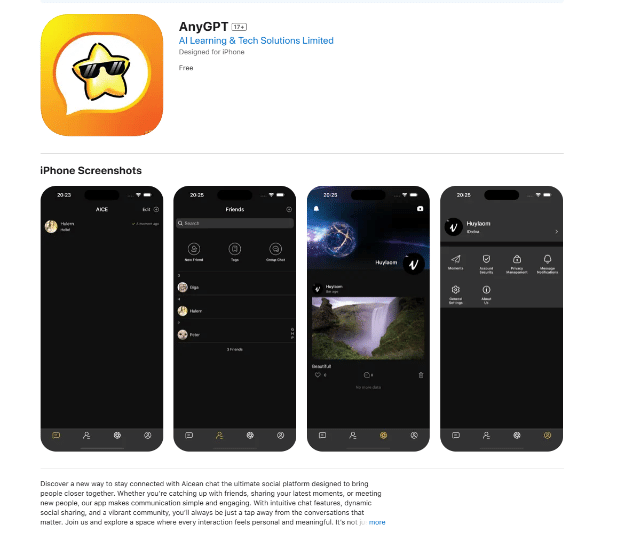 Another example is a lure app - a messenger in AppStore 