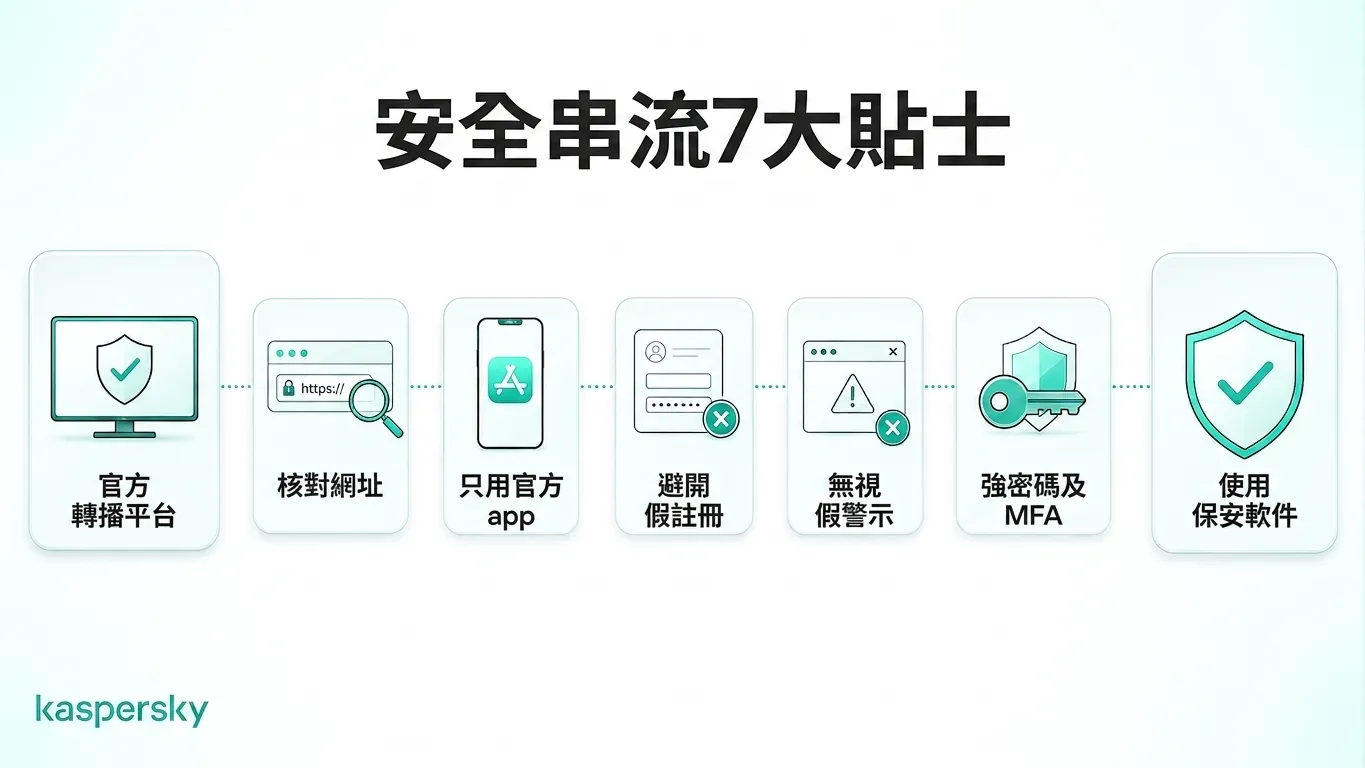 七項 FIFA 世界盃 線上串流安全小貼士