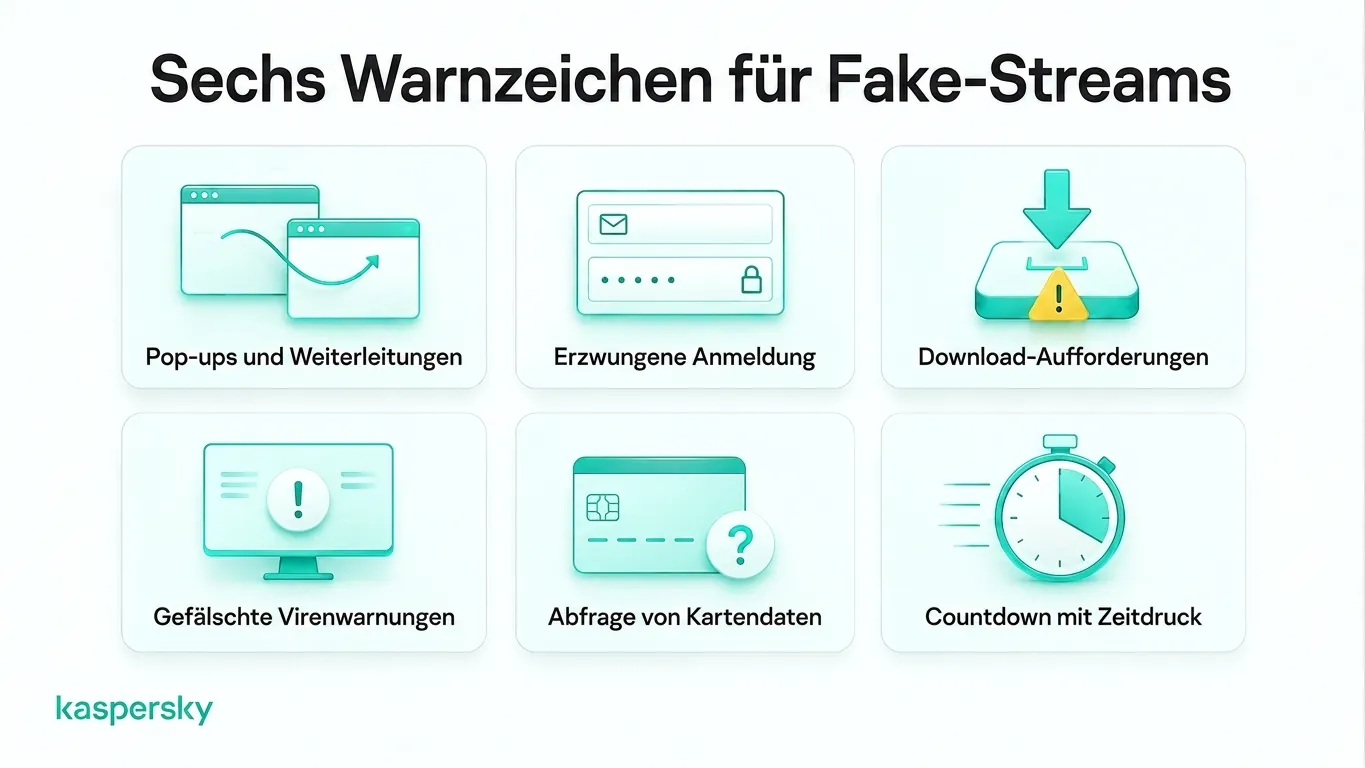 Sechs Warnzeichen für gefälschte WM‑Streamingseiten