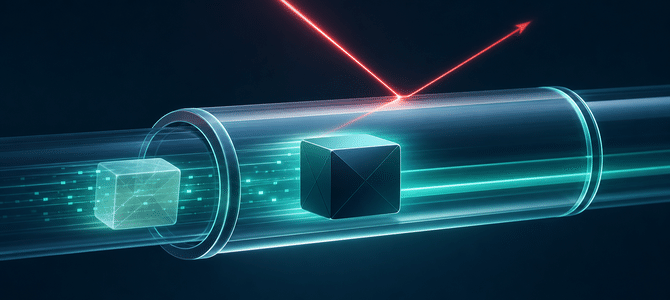 Illustration of encrypted data traveling through a secure IPsec VPN tunnel.