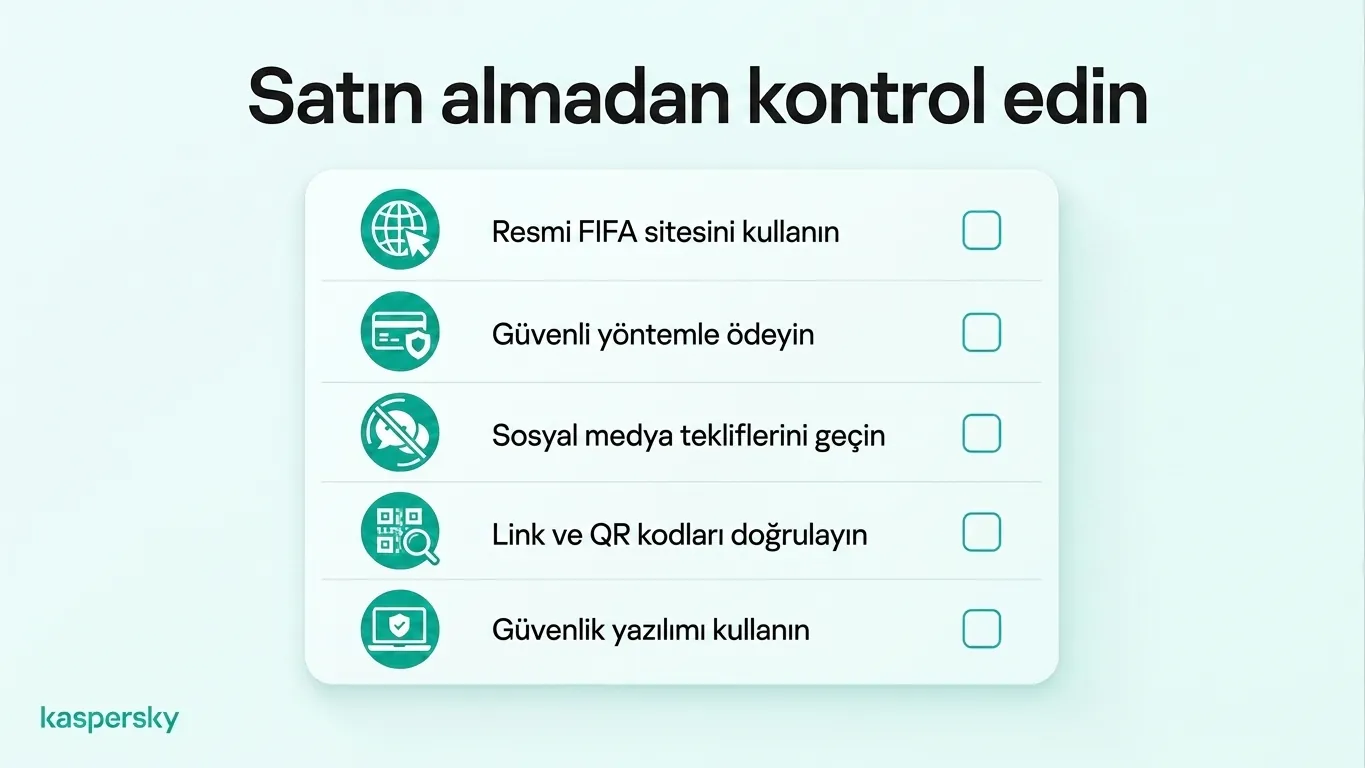 Dijital ortamda FIFA Dünya Kupası biletlerini güvenli satın alma kontrol listesi