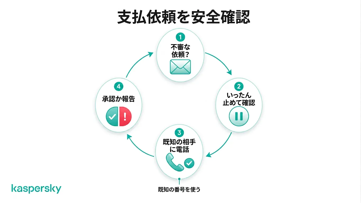 異常な支払い依頼を安全に検証するための4段階プロセス