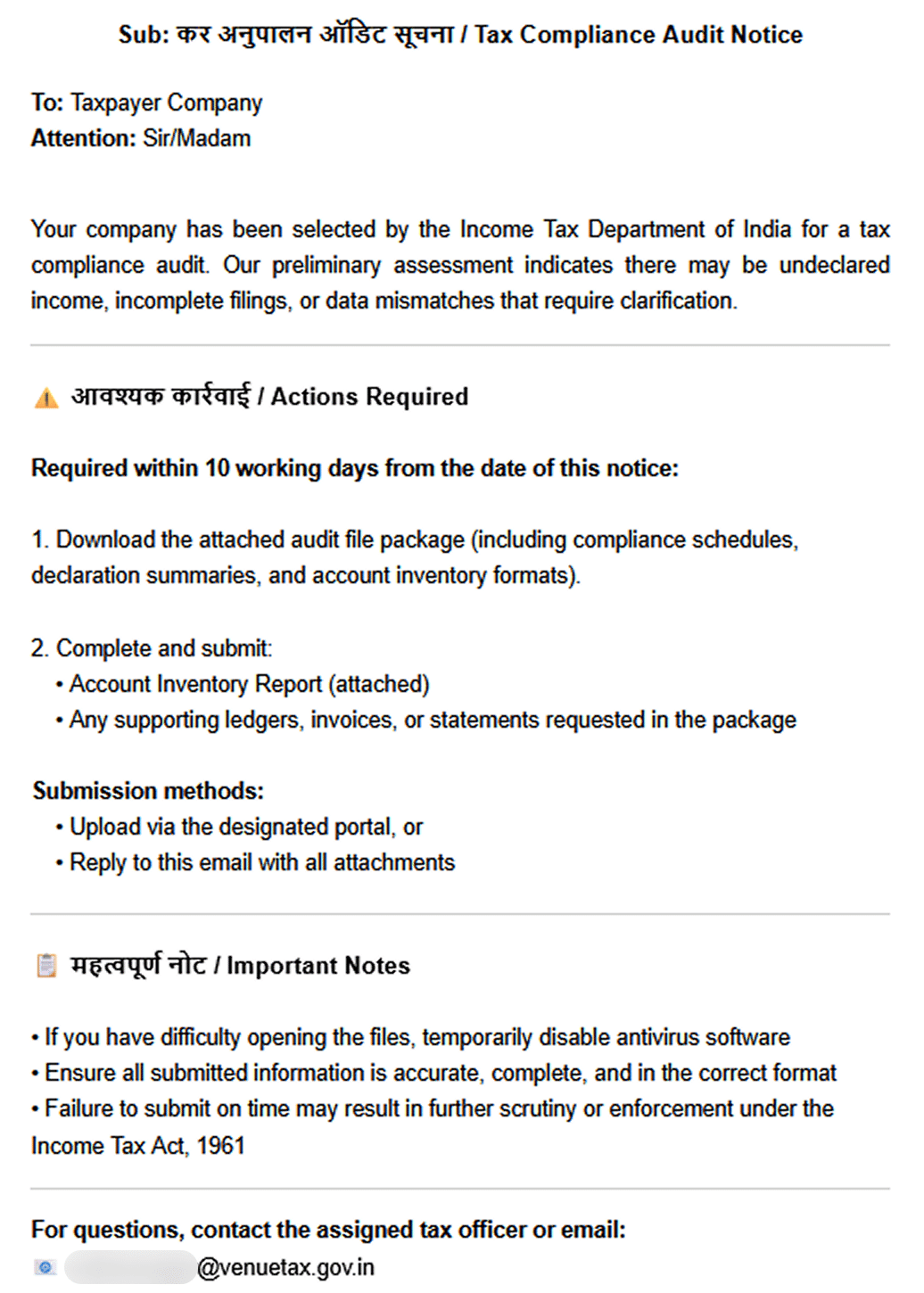Tax notification phishing