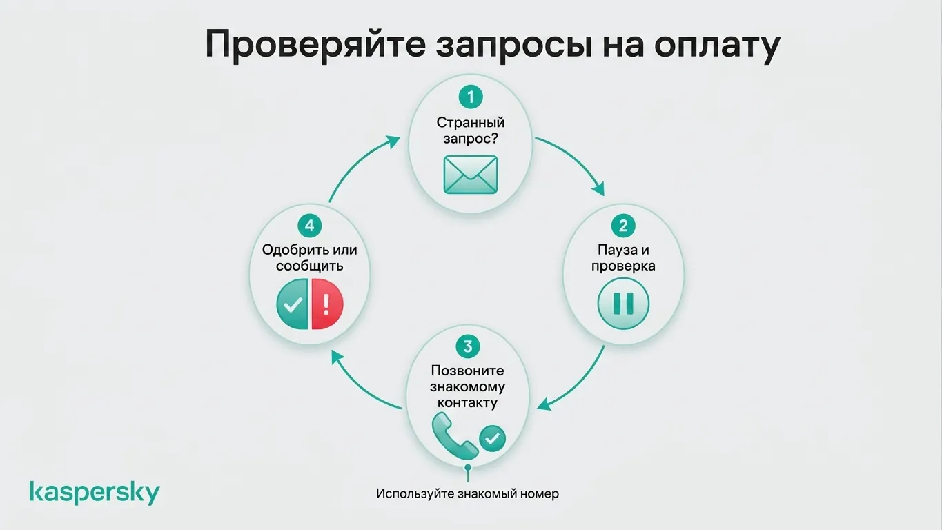 Четырёхшаговый процесс безопасной проверки необычных платёжных запросов