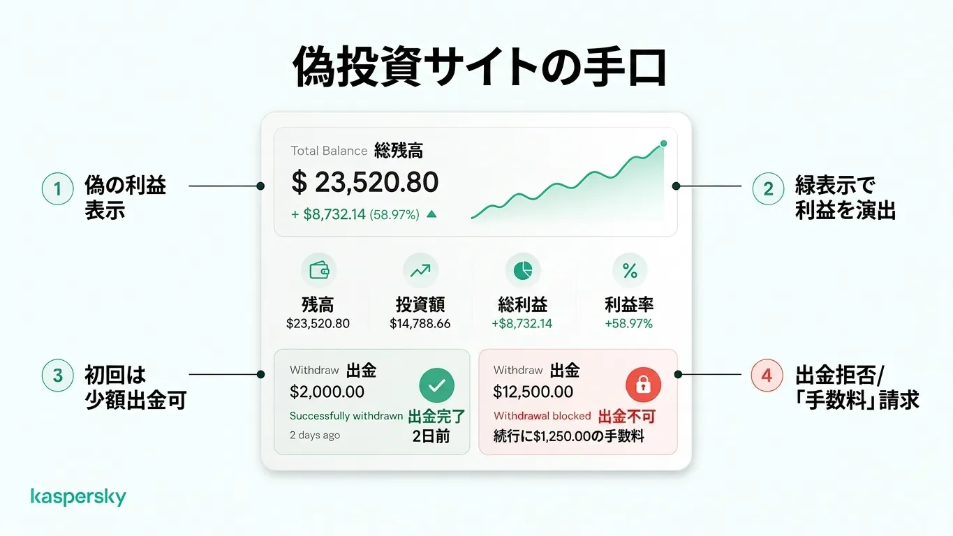 偽投資プラットフォーム:虚偽の利益表示、最初は小さな引き出しを許可、その後手数料で大きな引き出しを阻止する例