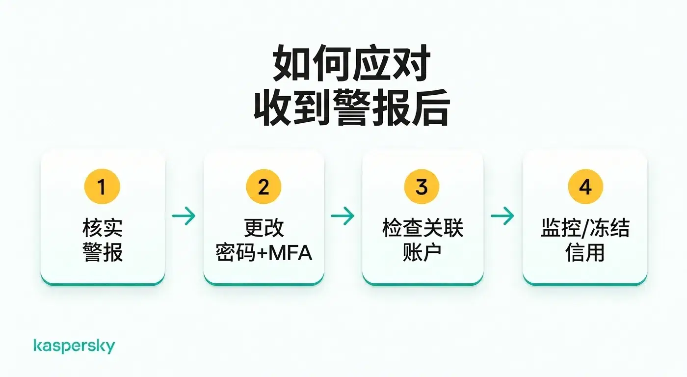 在收到身份盗窃警报后应采取的四个步骤,从核实到检查信用