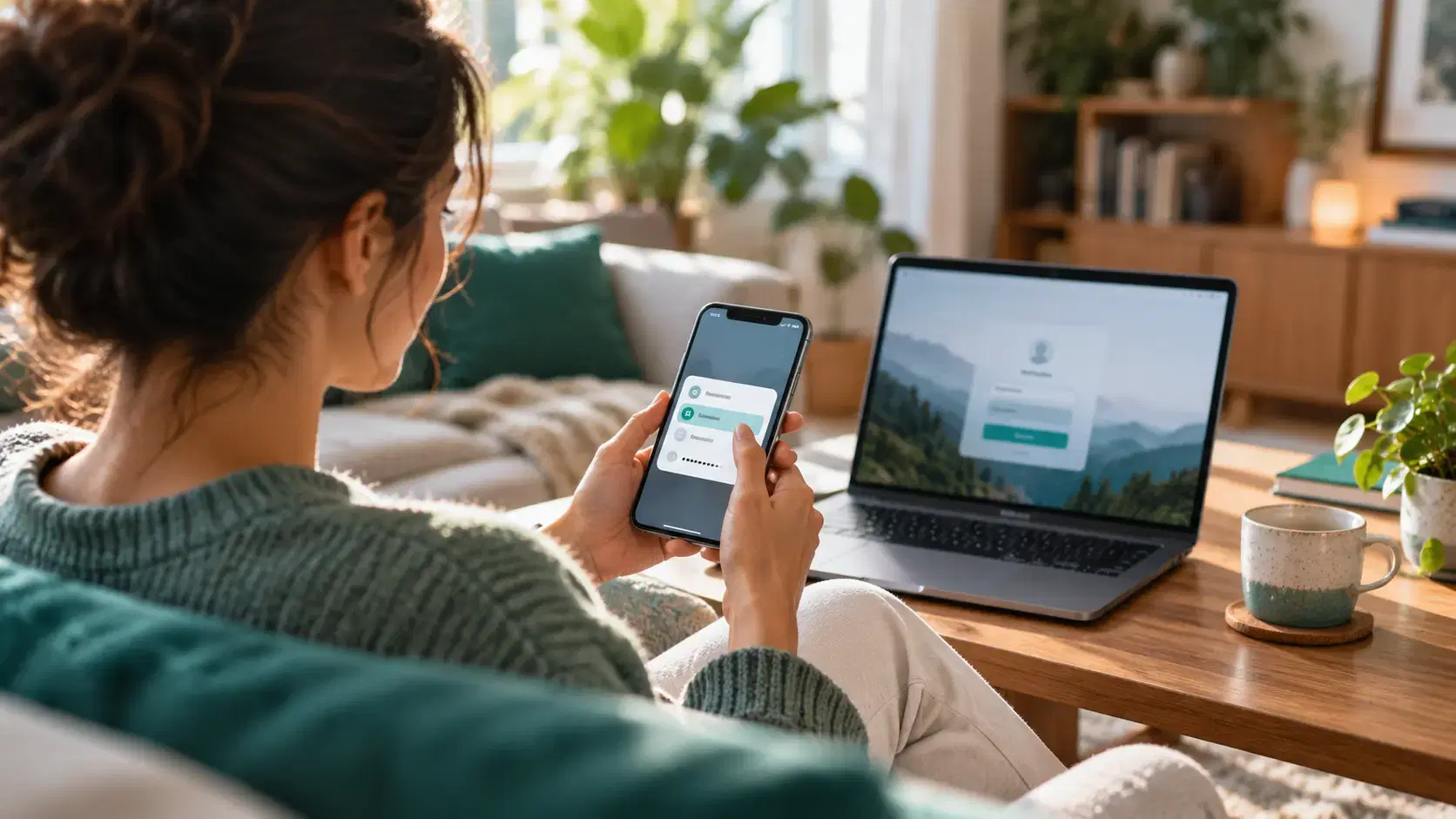 lady using password manager