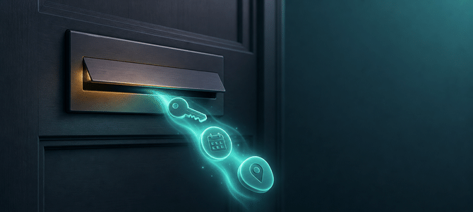 Personal information including passwords and location data being exposed through a door