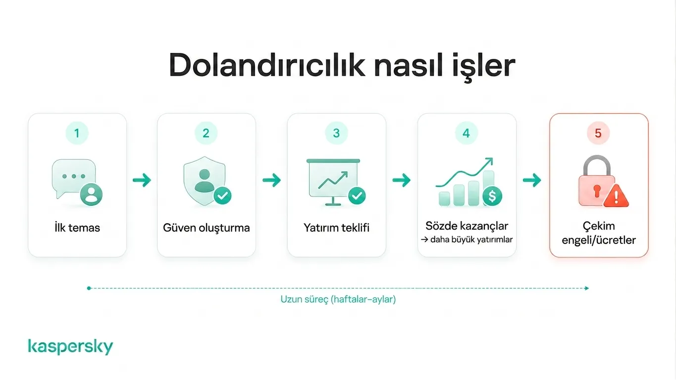 Domuz kasaplığı dolandırıcılığının beş aşaması: ilk temastan güven inşasına, sahte kârlara ve engellenen çekimlere kadar