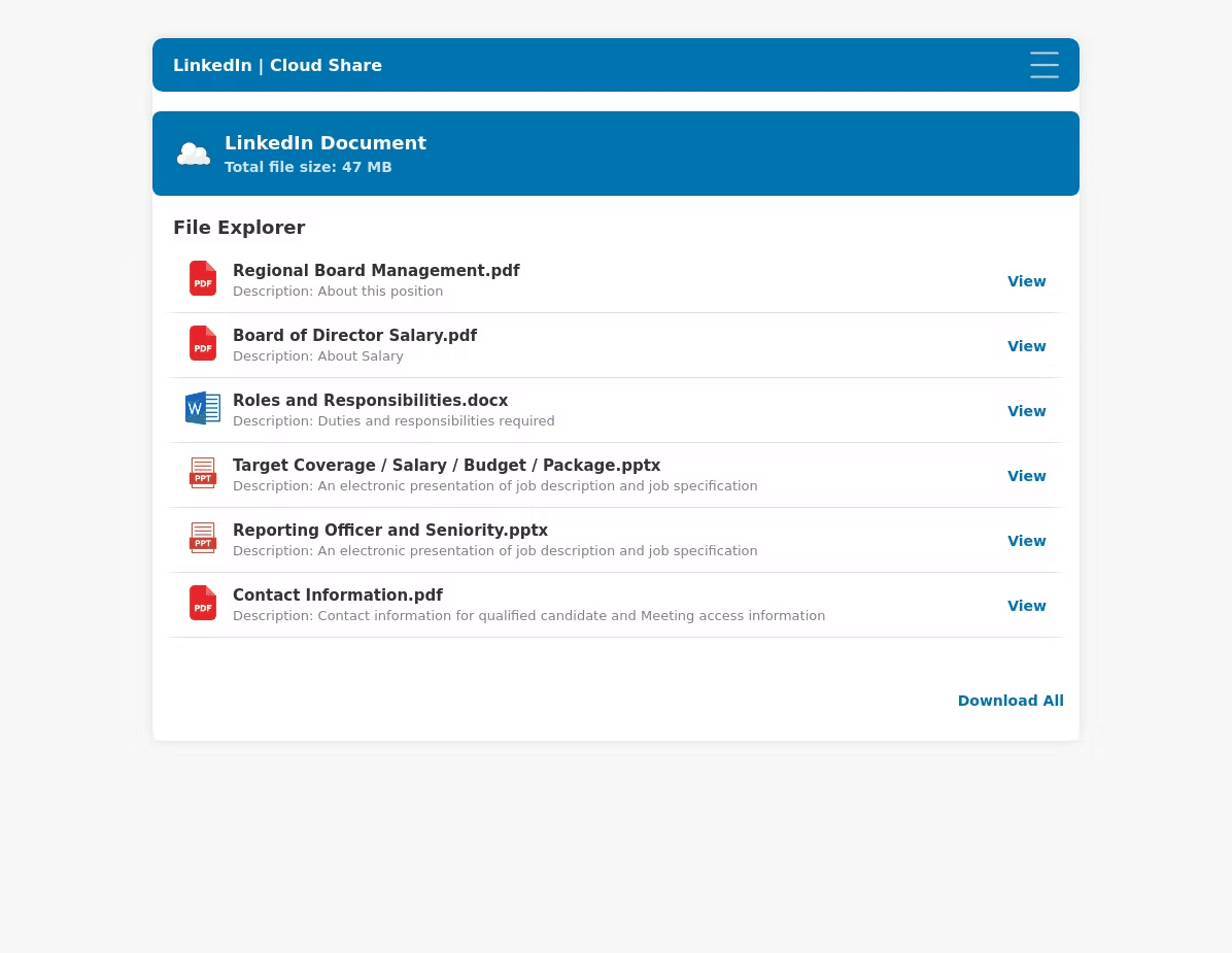 To access the files with a job offer, a user is asked to log in to LinkedIn – not on the official version, but on a phishing page