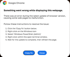 Fake Chrome message