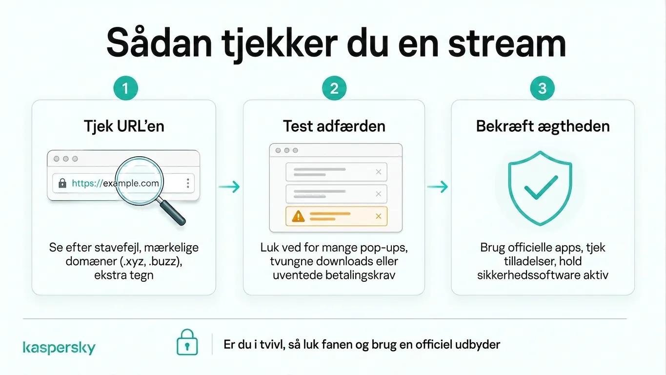 Sådan verificerer du et VM‑streamingwebsite, før du ser en kamp