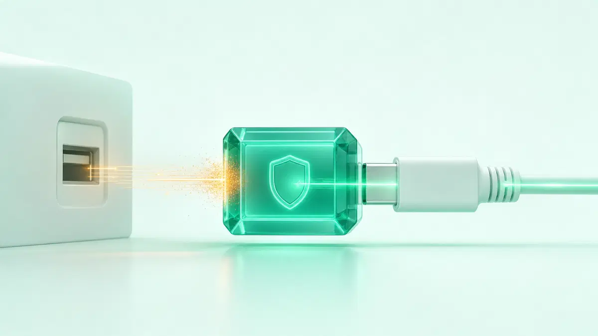 USB data blocker preventing data transfer between a public charging port and a USB cable