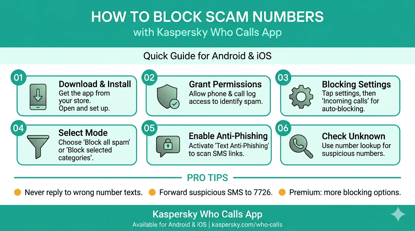 Step-by-step guide to blocking scam calls and texts using app settings on Android and iOS
