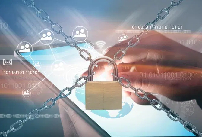 Gesichertes Gerät mit Strategien zur Verhinderung von Datenlecks.