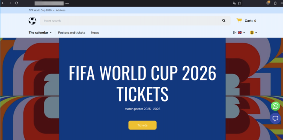 An example of a phishing website offering to “purchase” tickets for the FIFA World Cup