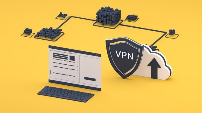 展示加密 VPN 如何運作的簡略圖示