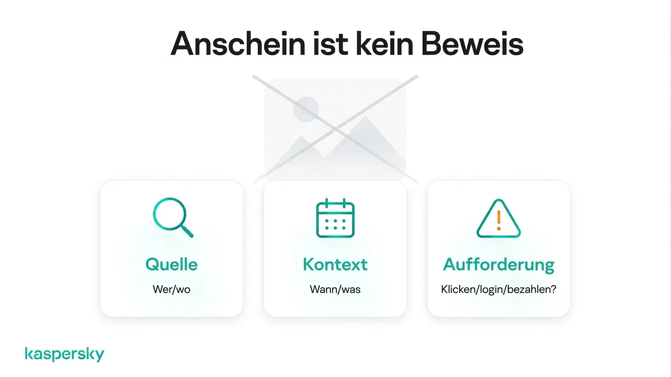 Drei Prüfungen für verdächtige Online‑Inhalte: Quelle, Kontext und geforderte Handlung verifizieren