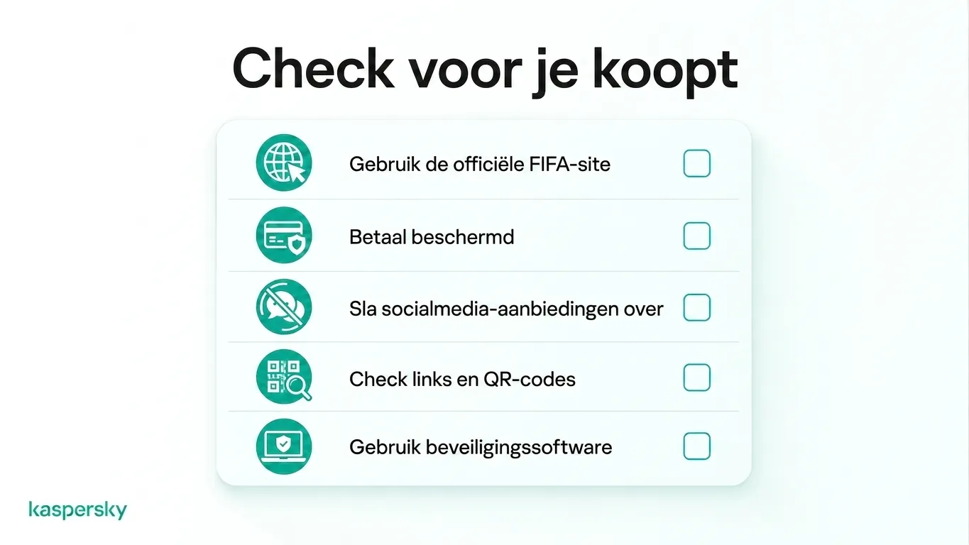 Checklist voor veilig online kopen van FIFA World Cup‑tickets