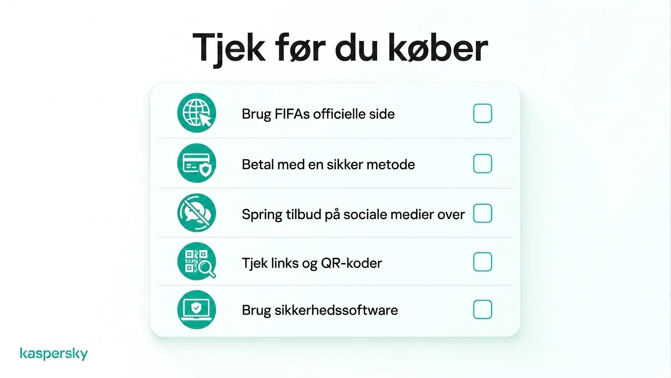 Tjekliste til sikkert køb af FIFA‑VM‑billetter online