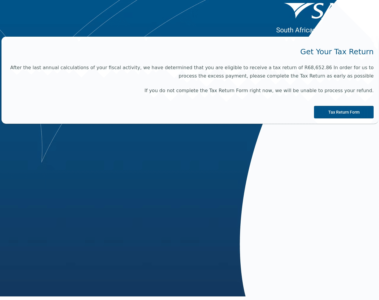 An example of a phishing page regarding a ‘false’ tax refund due