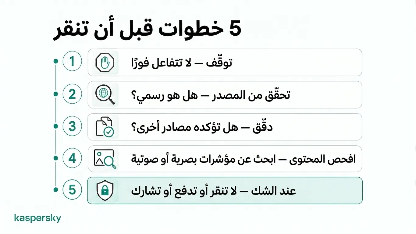 قائمة مرجعية من خمس خطوات للتحقق من المحتوى المريب قبل النقر