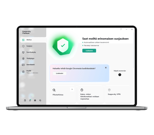 Kaspersky Premium käyttöliittymä