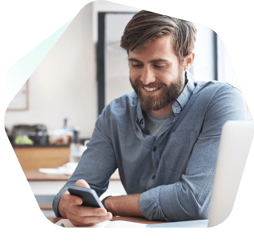 Young man managing his devices easily with Kaspersky