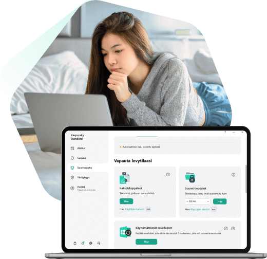 Kasperskyn kiintolevyn puhdistustyökalu ja toimintakunnon valvonta