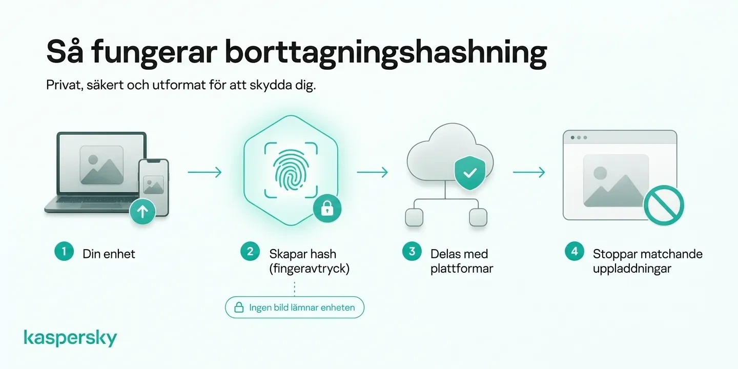 Hur hashning av intima bilder skapar ett digitalt fingeravtryck som hjälper deltagande plattformar att blockera matchande uppladdningar