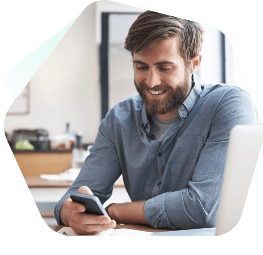 Young man managing his devices easily with Kaspersky