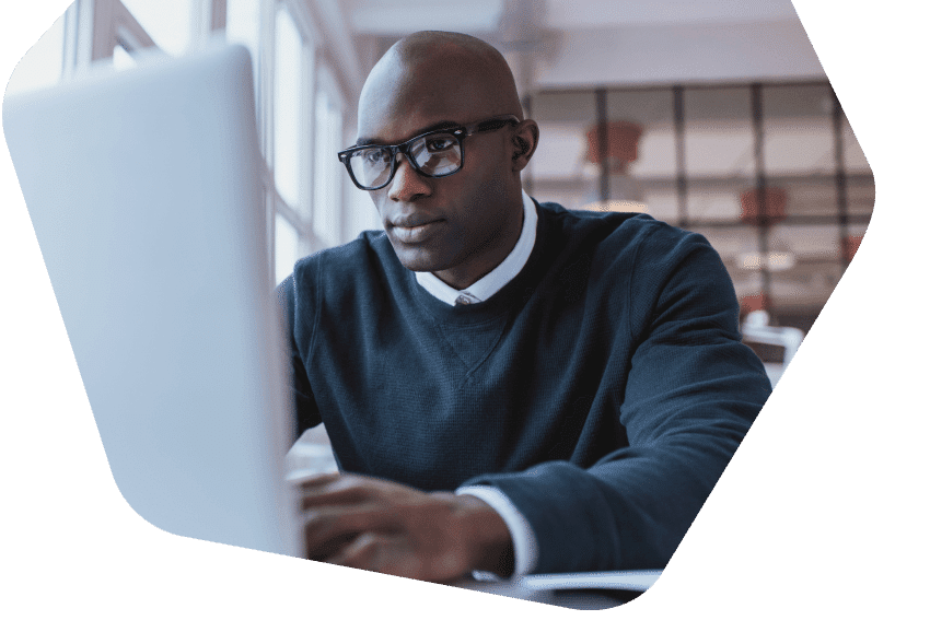 Young man working on his laptop