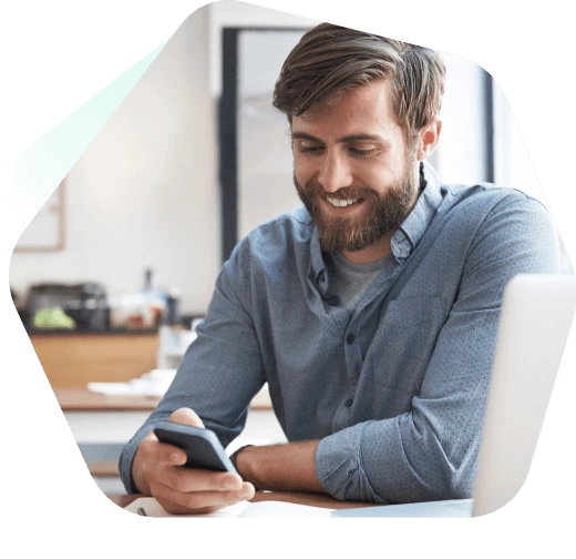 Young man managing his devices easily with Kaspersky