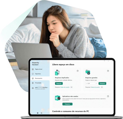 Limpador de disco rígido e monitor de integridade Kaspersky