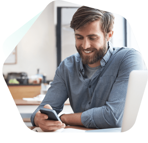 Young man managing his devices easily with Kaspersky