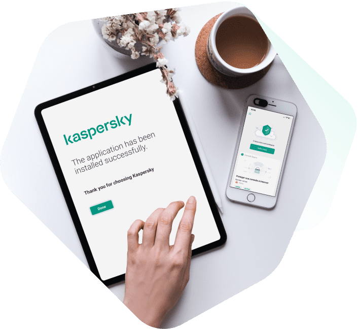 tablet and phone secured by kaspersky